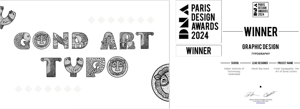 International Paris Design Awards 2024. It is a Tribal Typography: The Art of Gond Letters