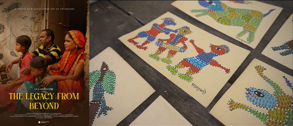 Thesis Documentary by Harsh Raj Gond (M.Des 2021–23) This short film follows Banwali and Rajkumari, two artists from Patangarh, as they carry forward the legacy of legendary Gond artist Jangarh Singh Shyam. Through their everyday lives and art, the documentary reflects on tradition, loss, and the quiet strength of a community keeping its culture alive.